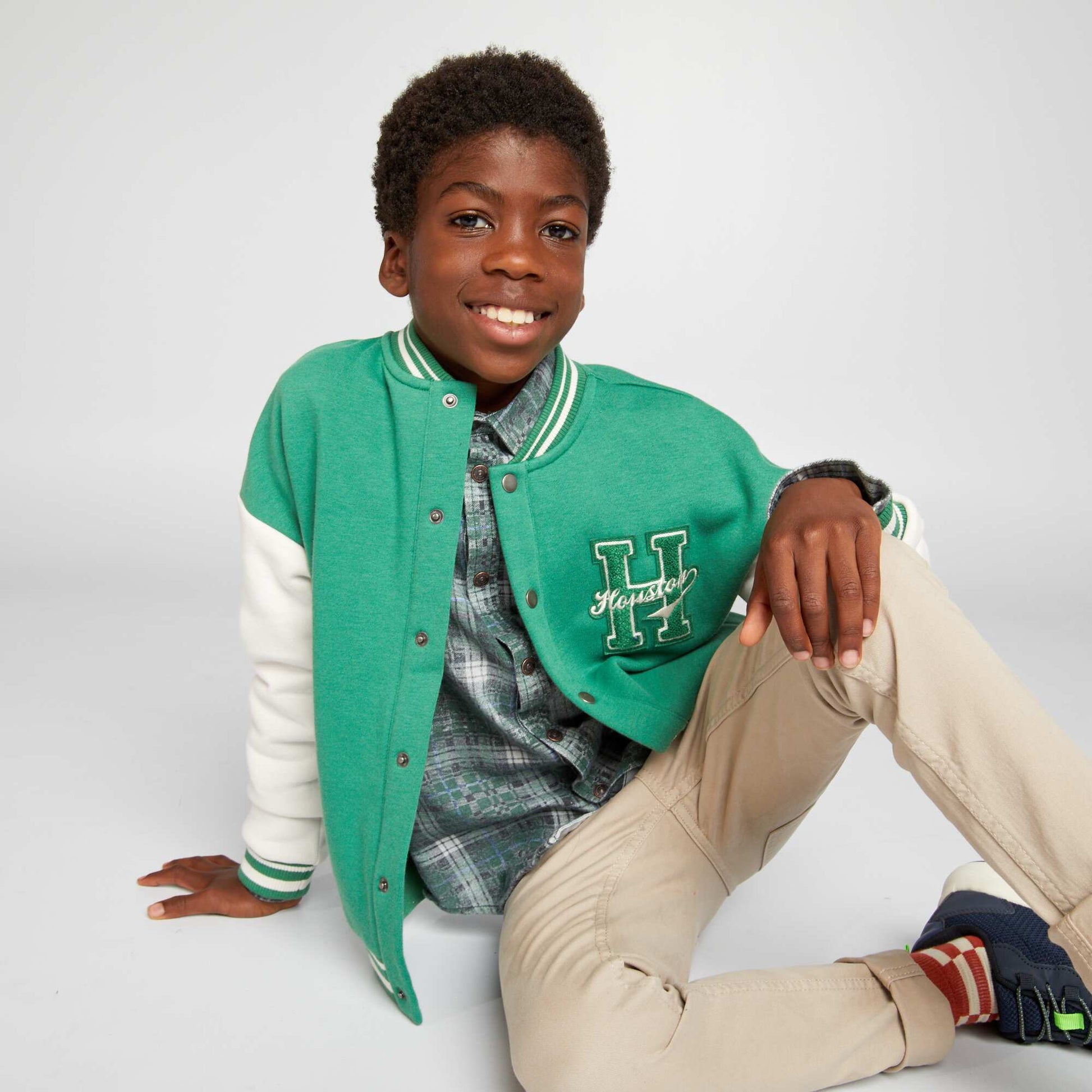 Veste en molleton style coll ge Vert
