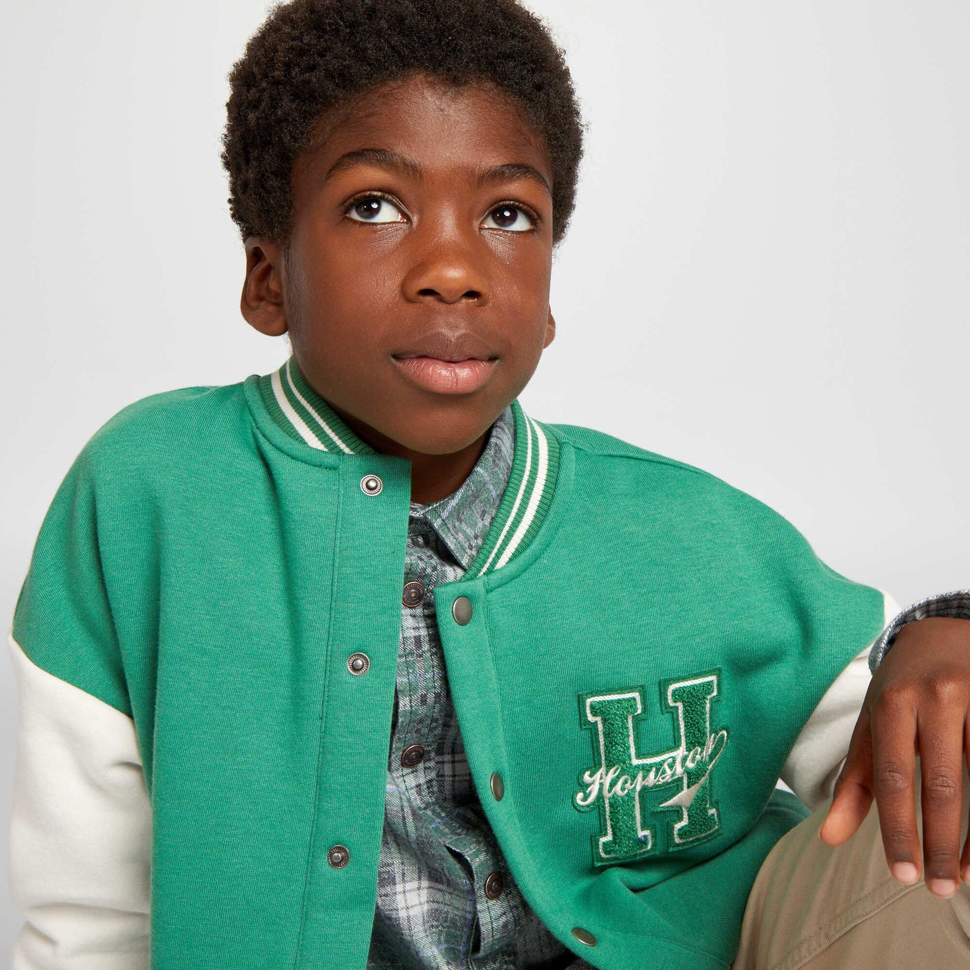 Veste en molleton style coll ge Vert