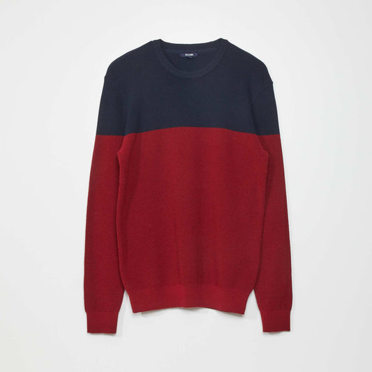 Pull en maille Rouge/bleu