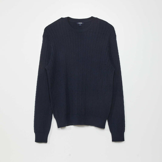 Pull en maille torsad e Bleu