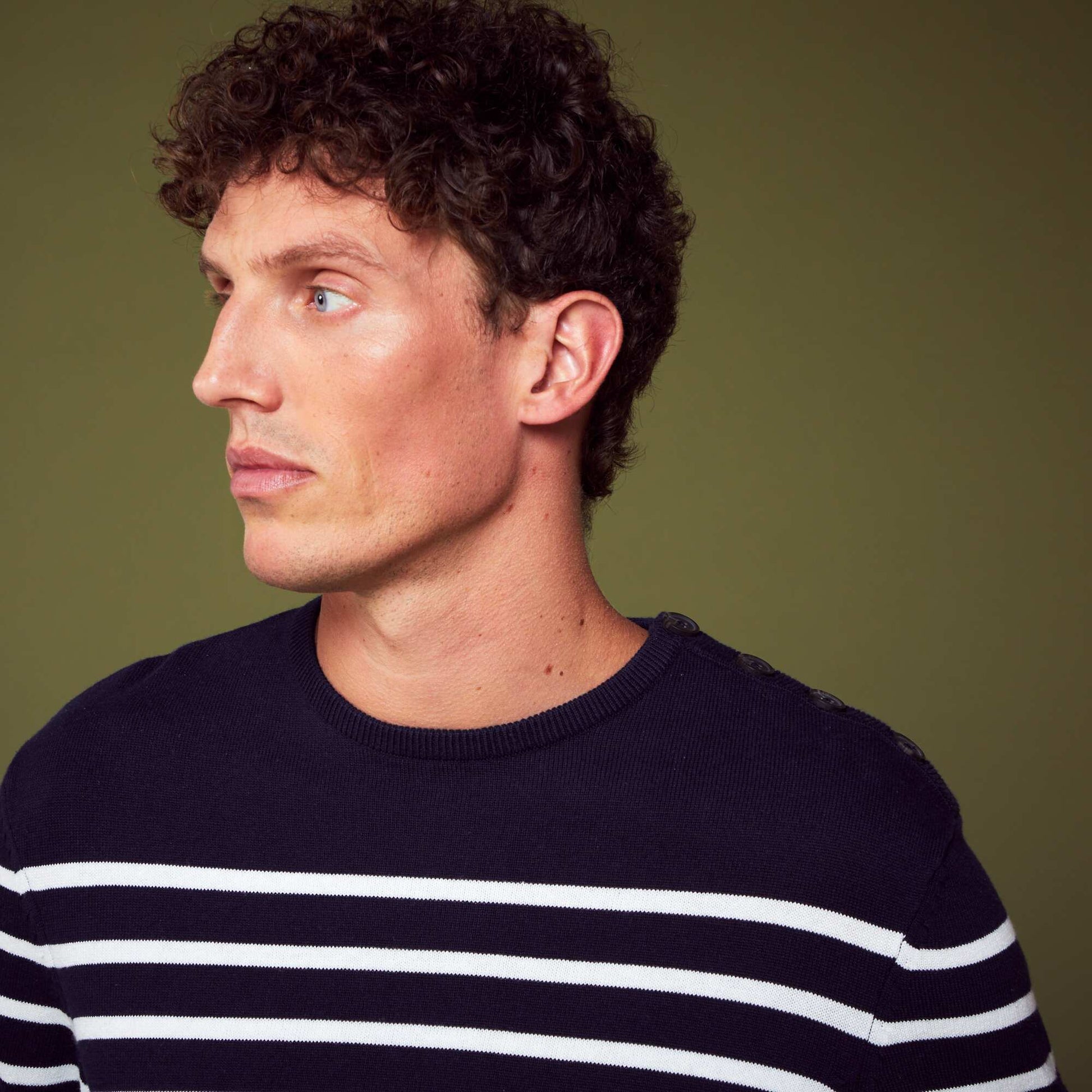 Pull marini re col rond Bleu