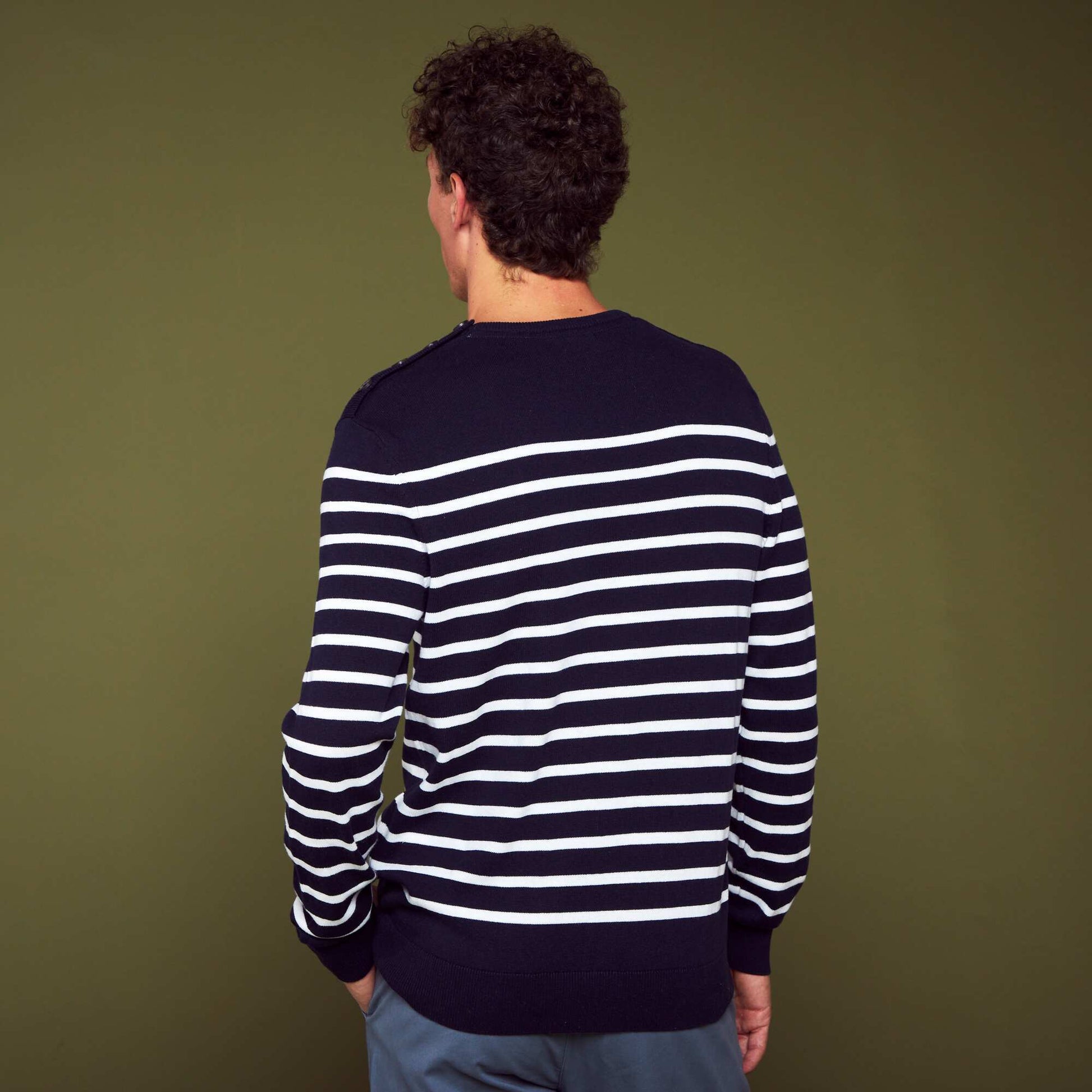 Pull marini re col rond Bleu