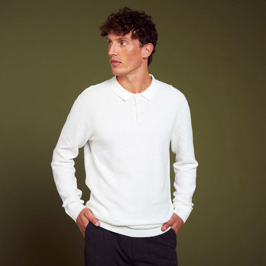 Pull en maille textur e blanc