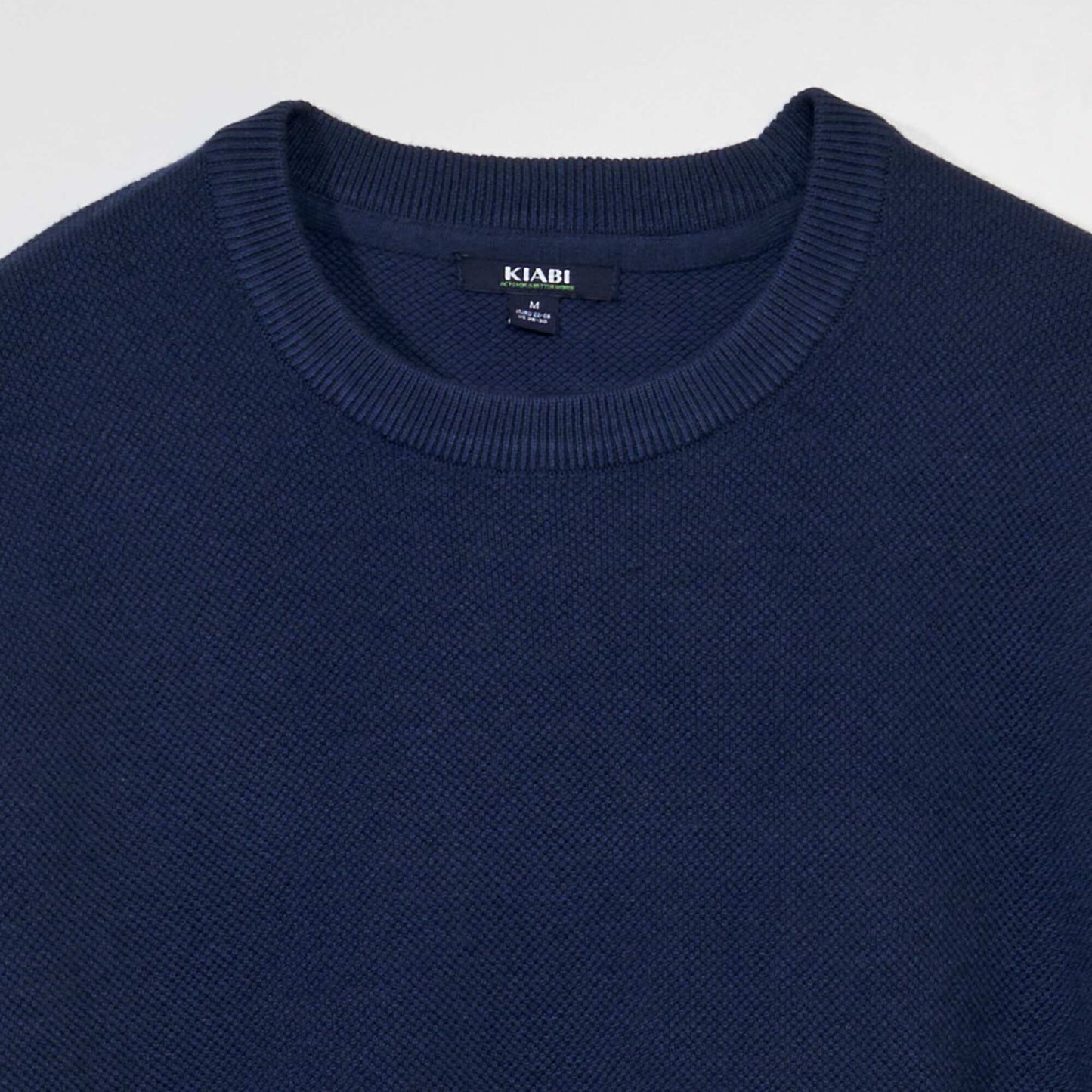 Pull en maille nid d'abeille Bleu