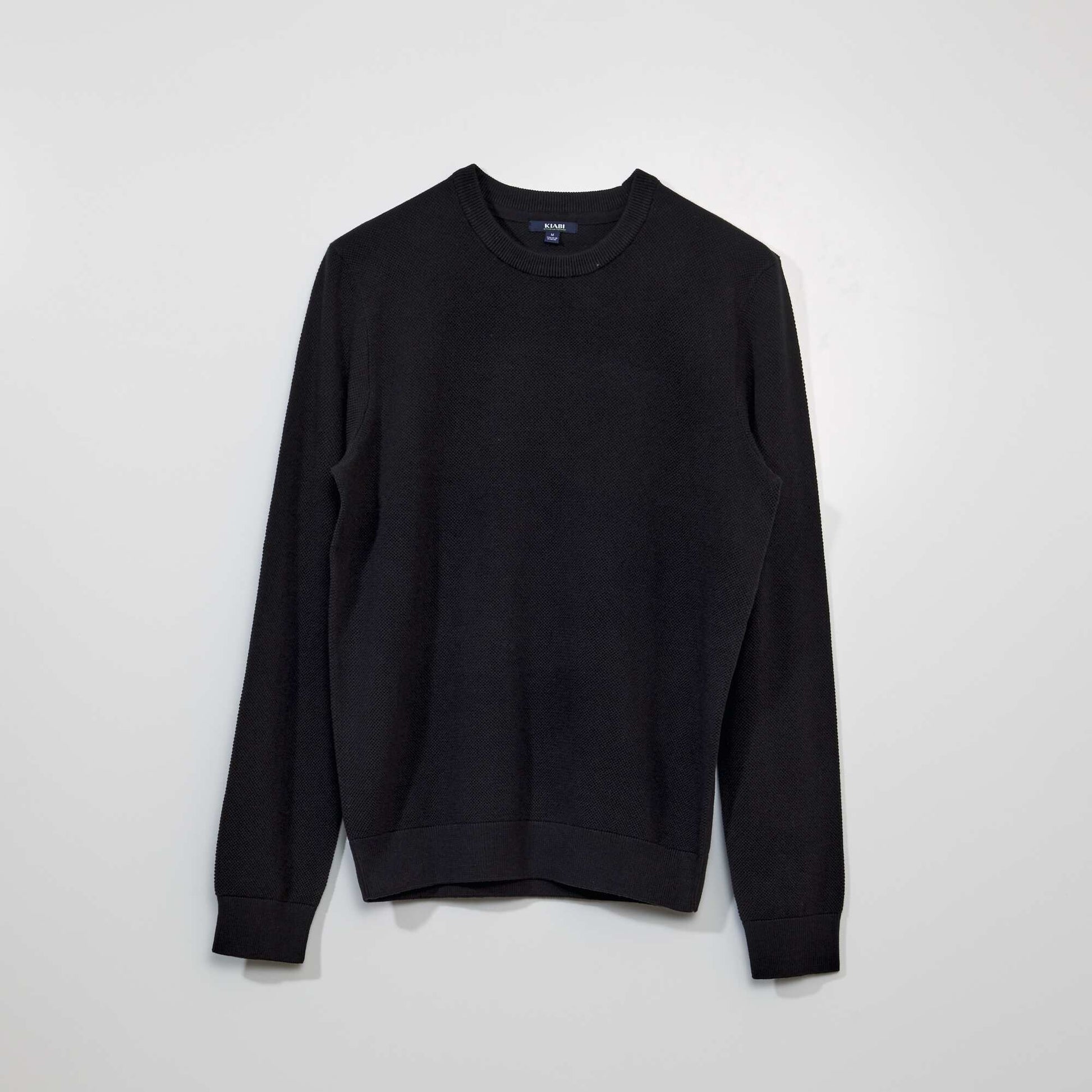 Pull en maille nid d'abeille noir