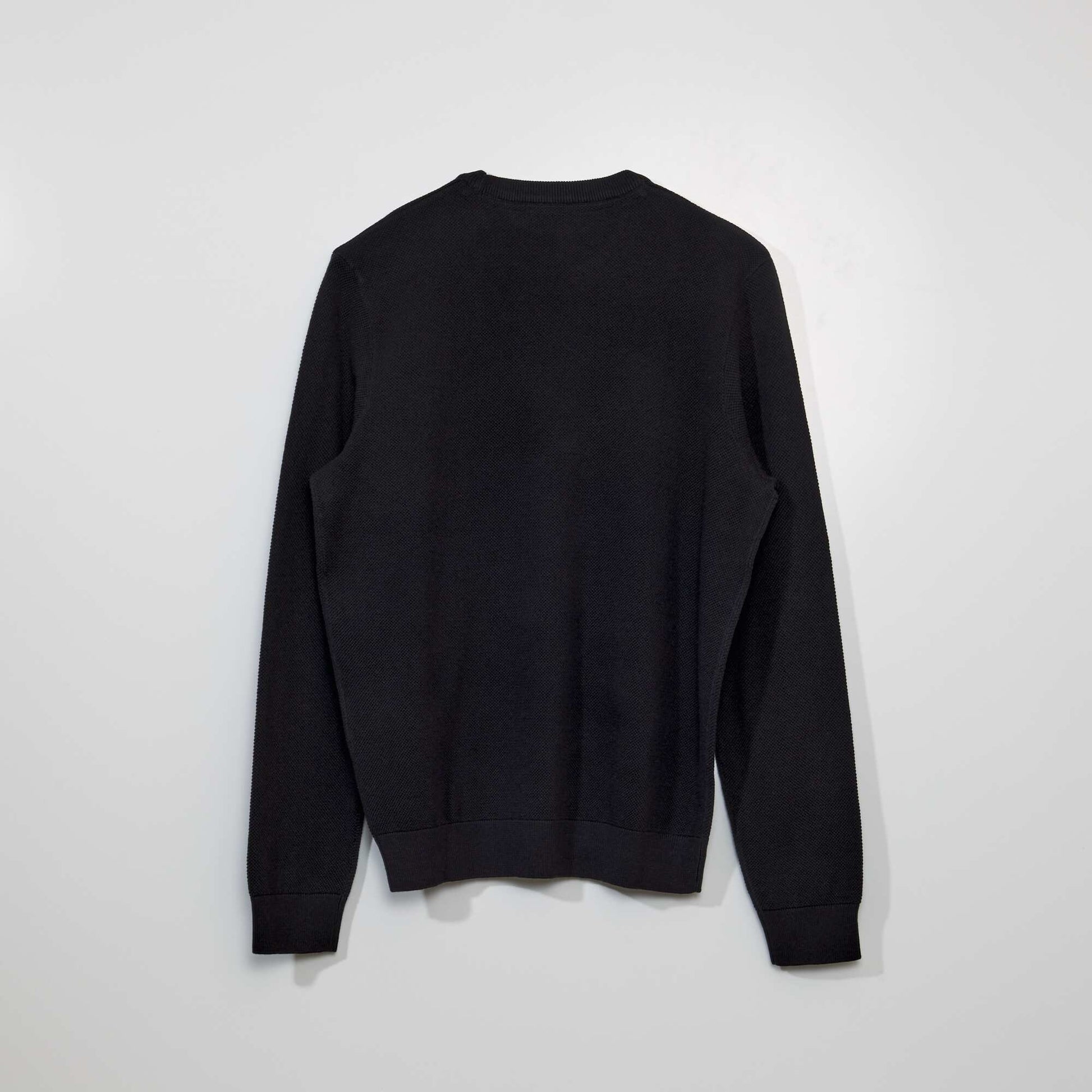 Pull en maille nid d'abeille noir