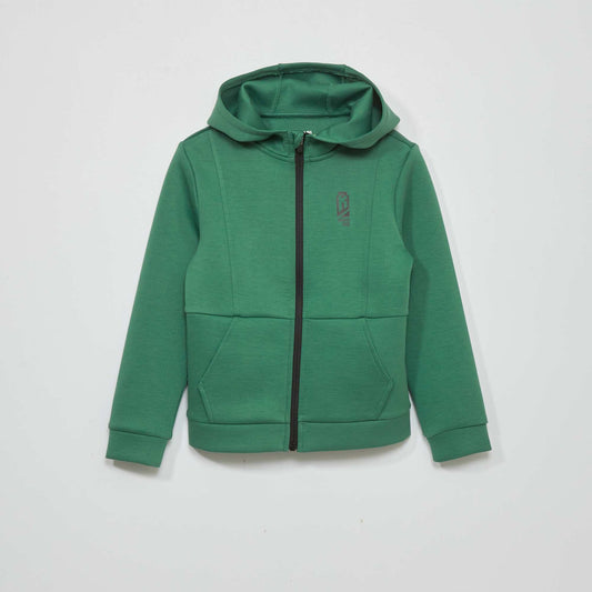 Sweat zipp capuche Vert