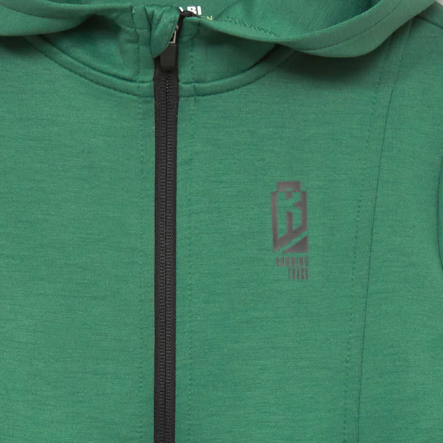 Sweat zipp capuche Vert