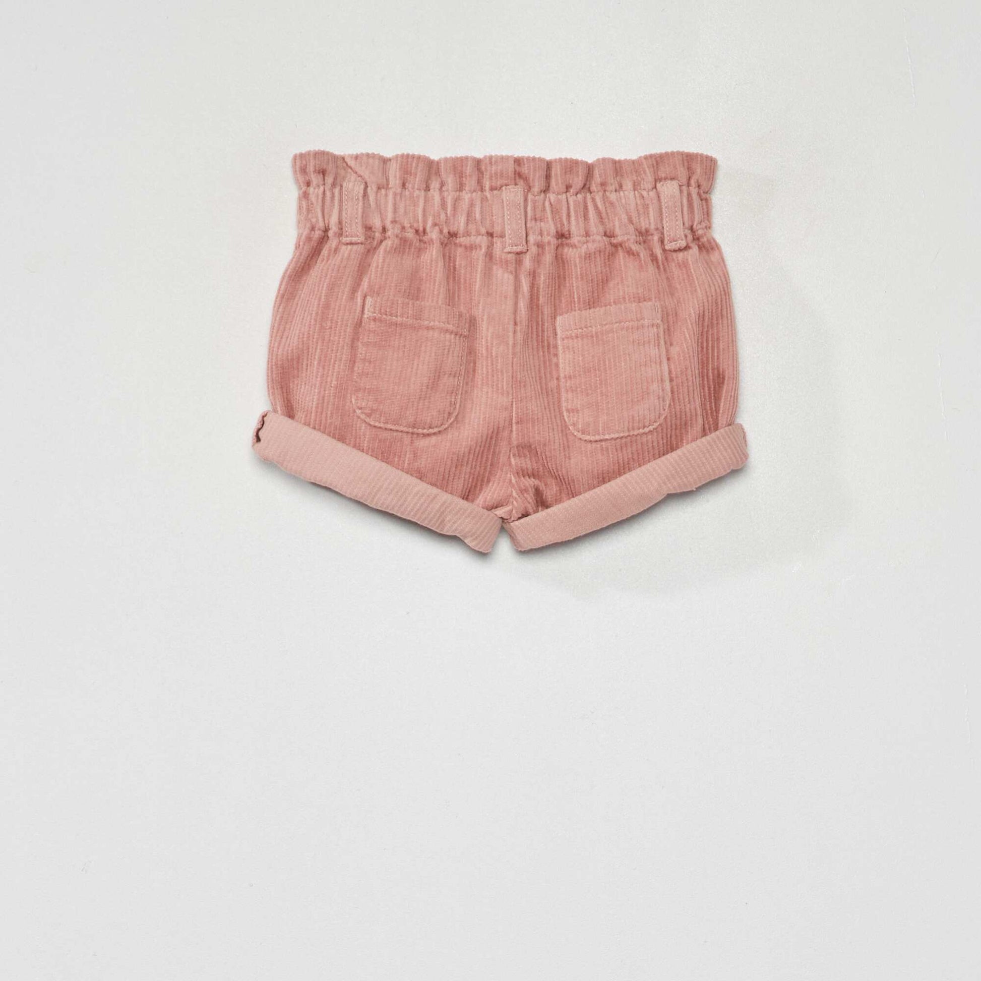 Short paperbag en velours c tel vieux rose