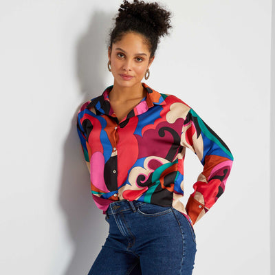 Chemisier satin multicolore