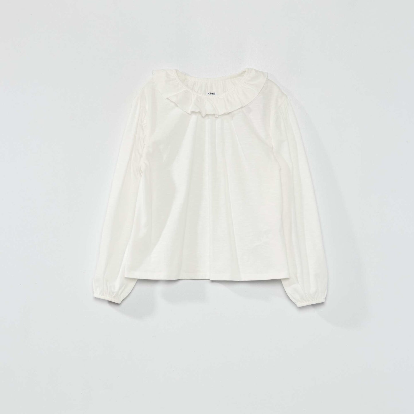 T-shirt col collerette BLANC