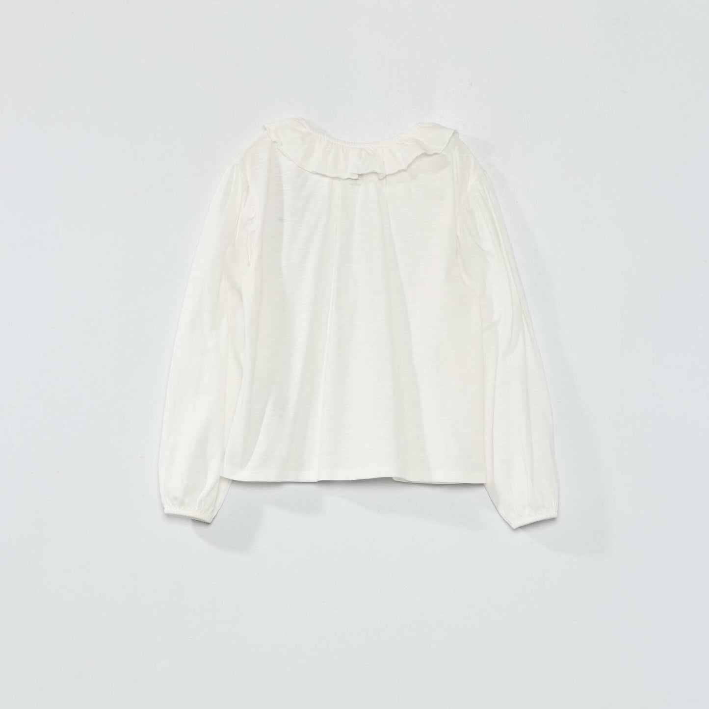 T-shirt col collerette BLANC