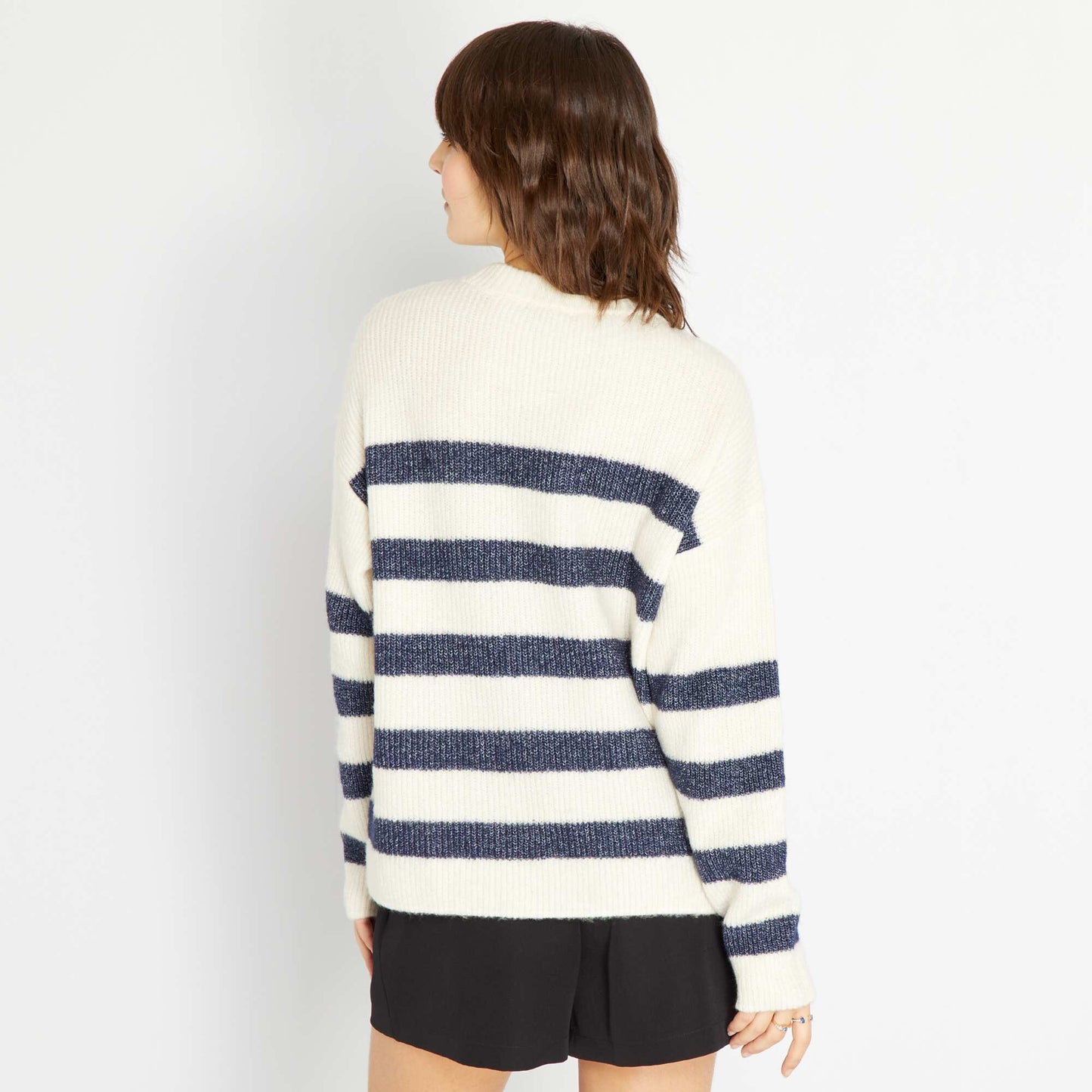 Pull en maille Beige/bleu