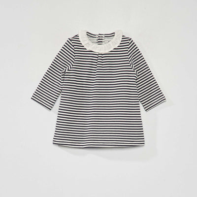 Robe sweat en molleton Marine