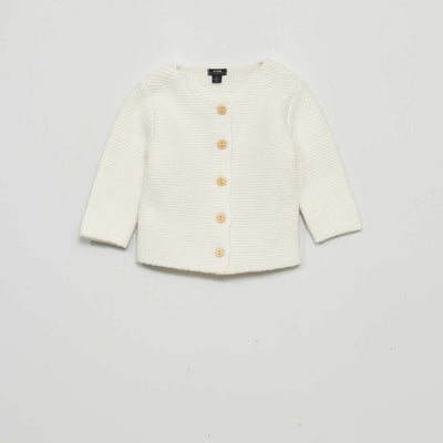 Gilet point mousse blanc