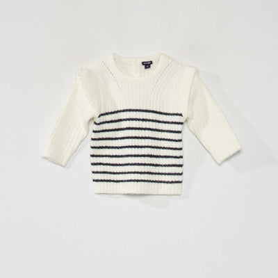 Pull en maille fantaisie Blanc