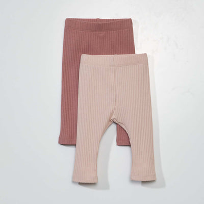Lot de 2 leggings c tel s - Mixte Rose