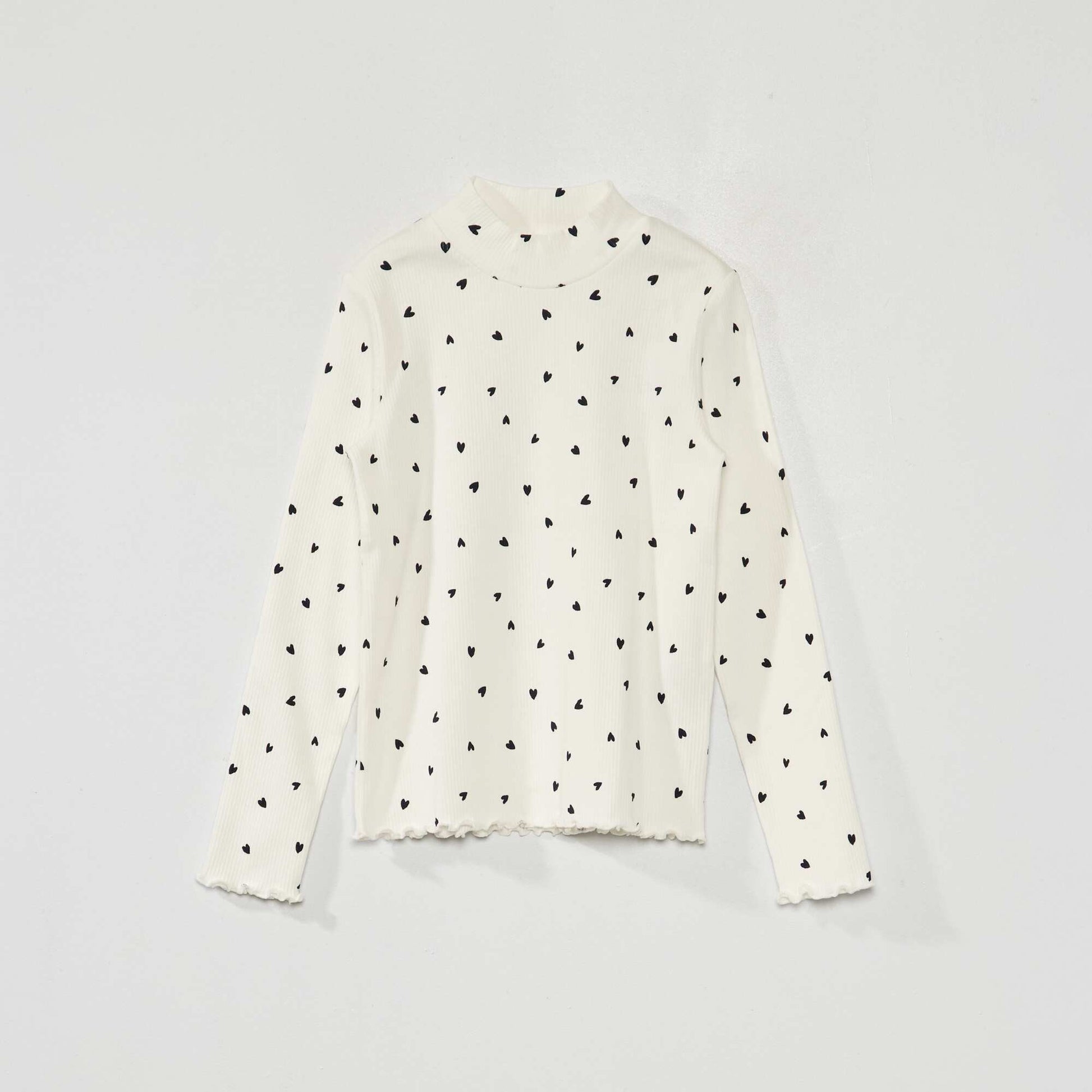 Sous-pull en maille c tel e avec imprim Noir/blanc