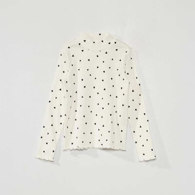 Sous-pull en maille c tel e avec imprim Noir/blanc