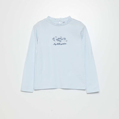 T-shirt en jersey manches longues Bleu