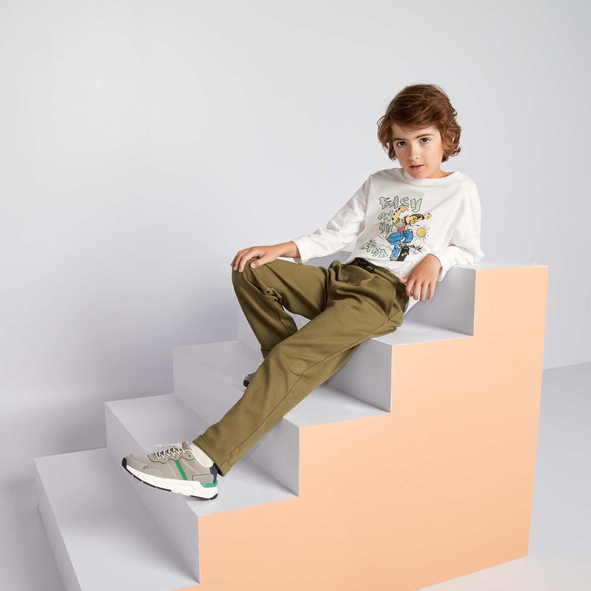 Pantalon jogging en maille piqu e ME_KAKI