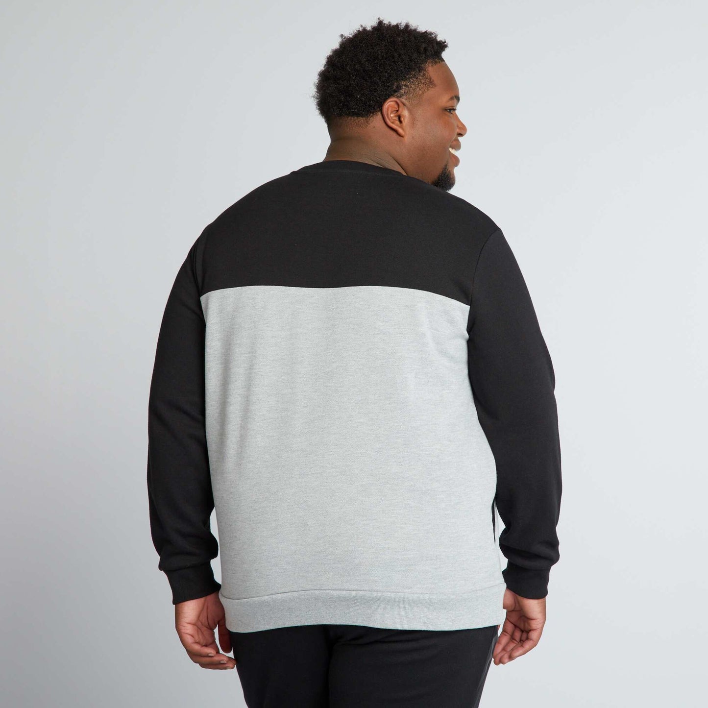 Sweat en piqu de coton avec poches Noir/gris