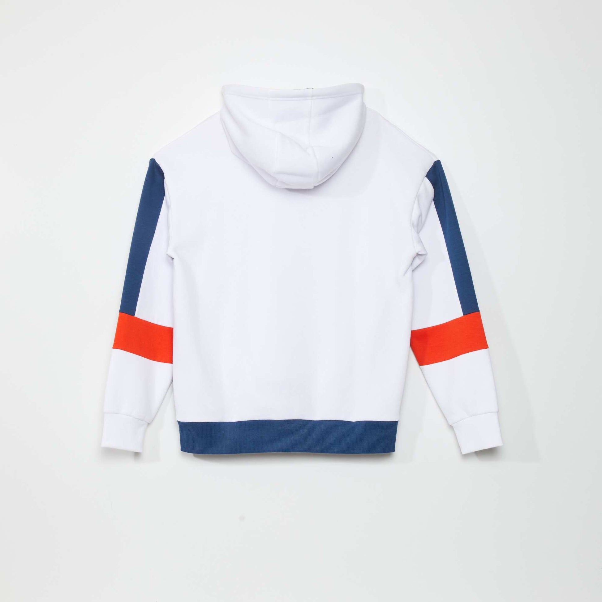 Sweat capuche en molleton Blanc/bleu