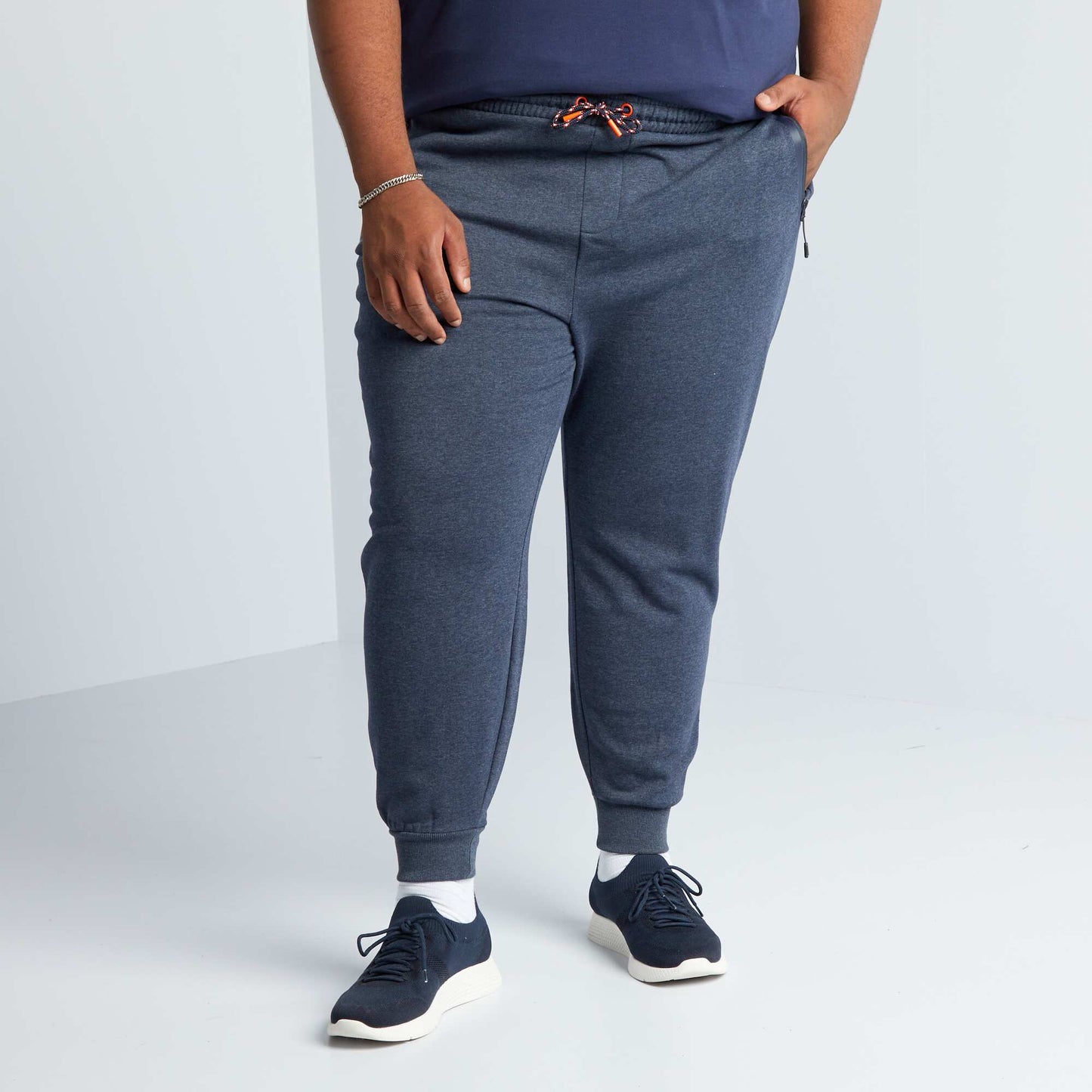 Pantalon de jogging taille lastiqu e Bleu