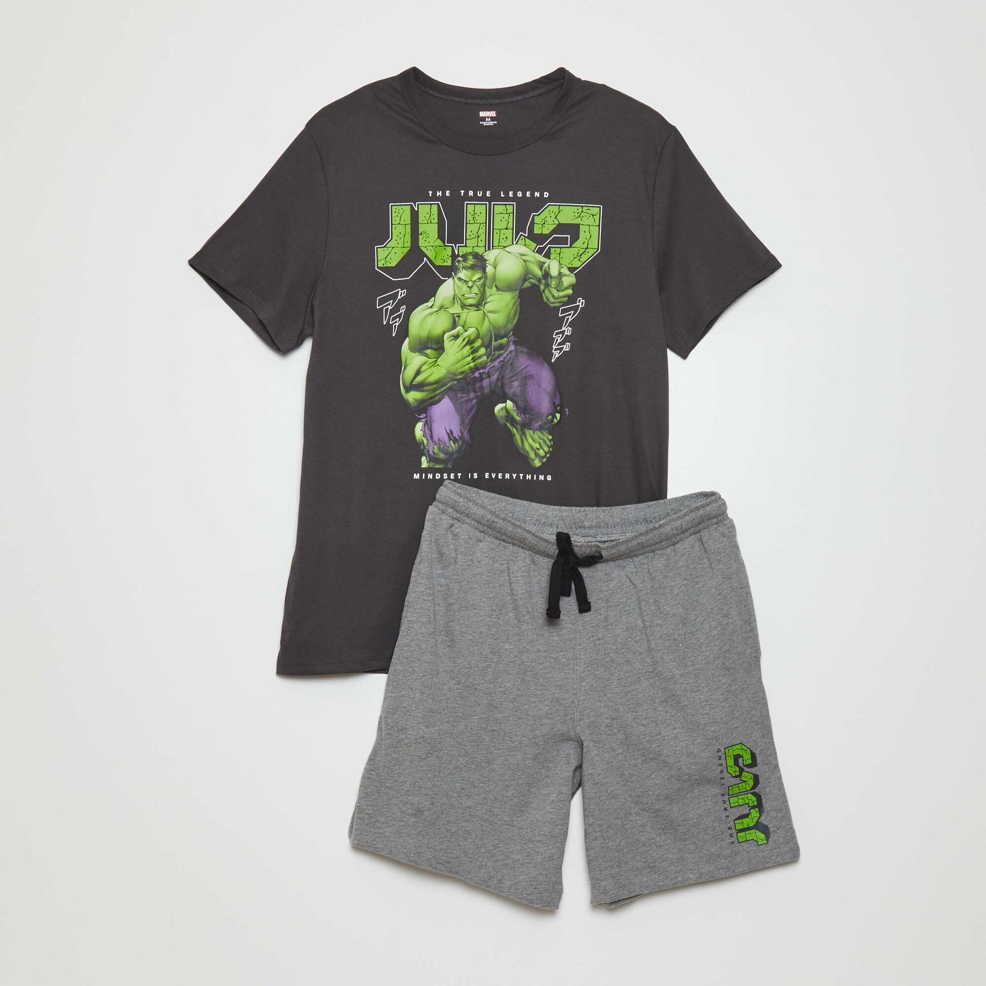 Pyjama court 'Marvel' en jersey - 2 pi ces Gris