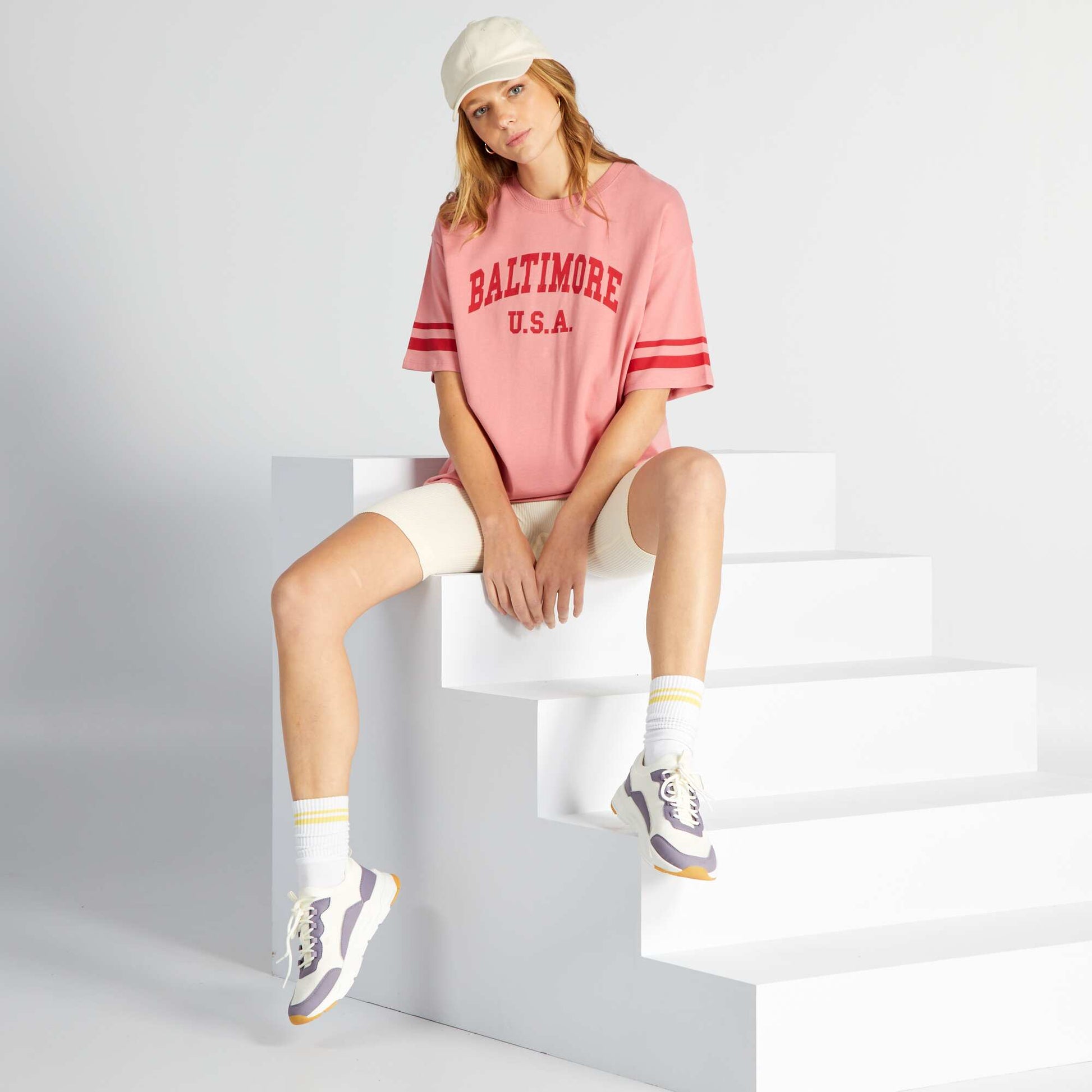 T-shirt manches courtes 'Baltimore' Rose