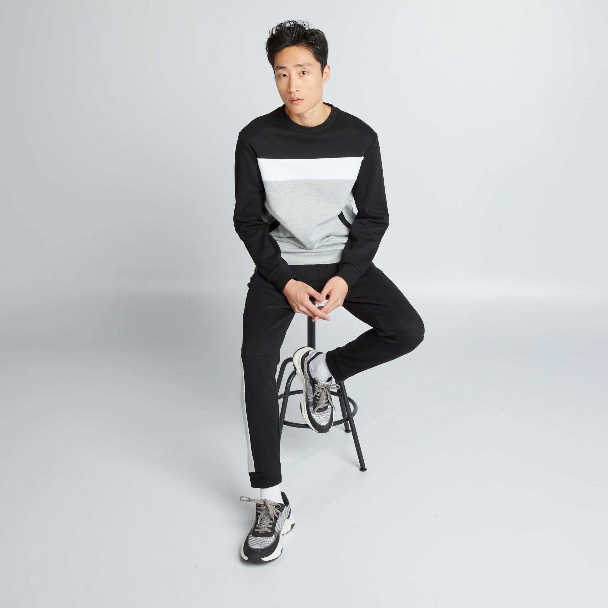 Sweat en piqu de coton Gris
