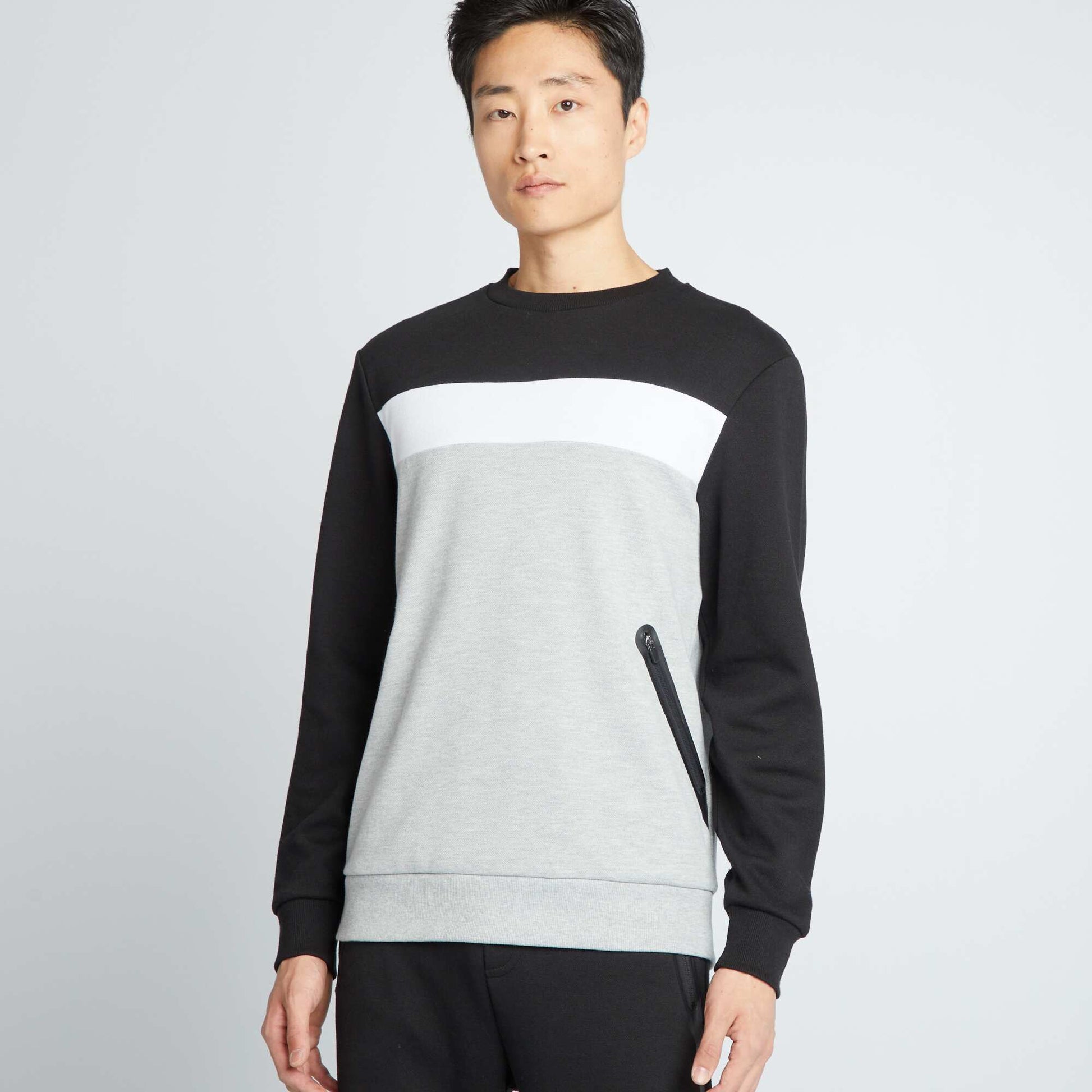 Sweat en piqu de coton Gris