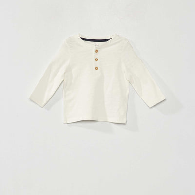 T-shirt en jersey manches longues blanc