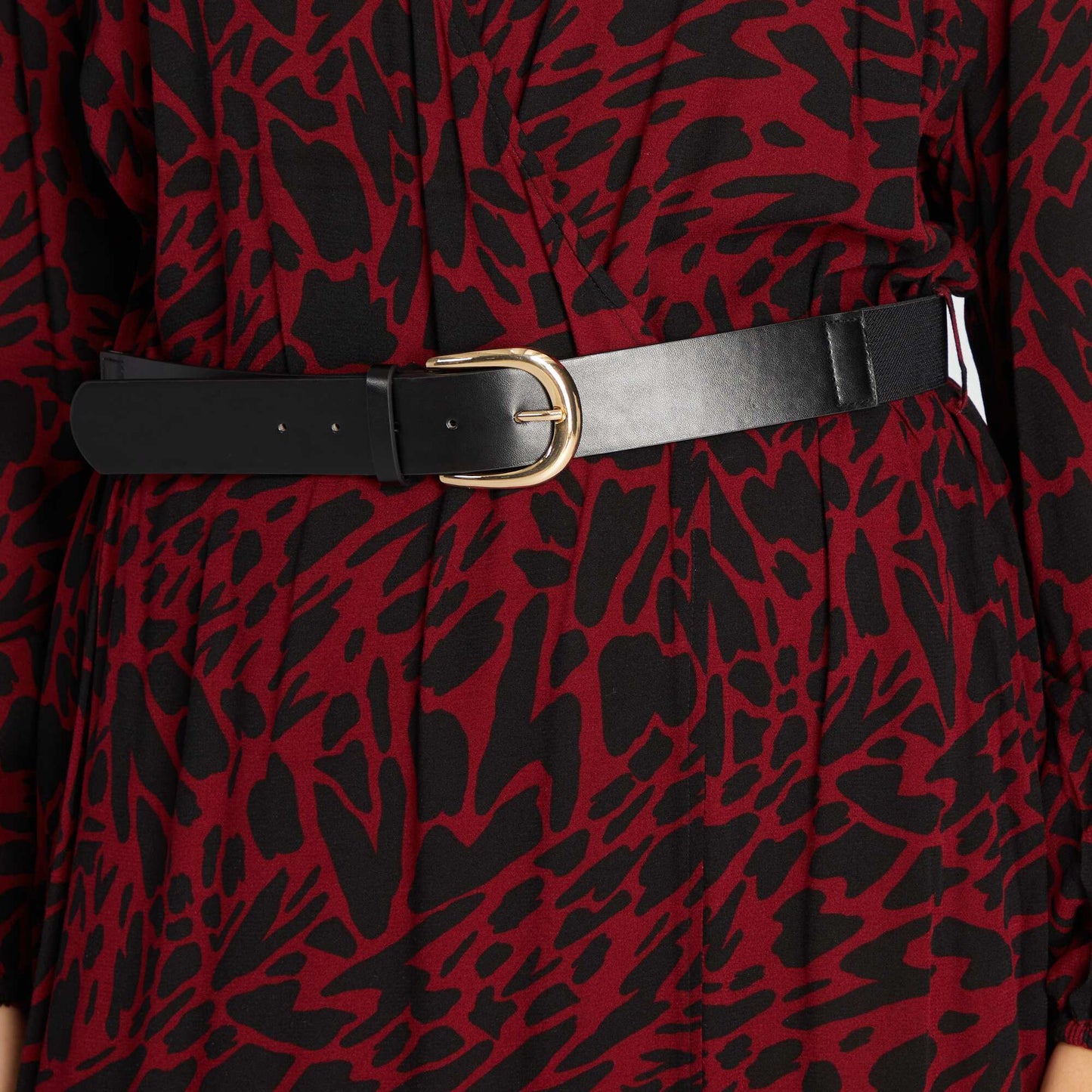 Robe longue avec imprim Noir/rouge