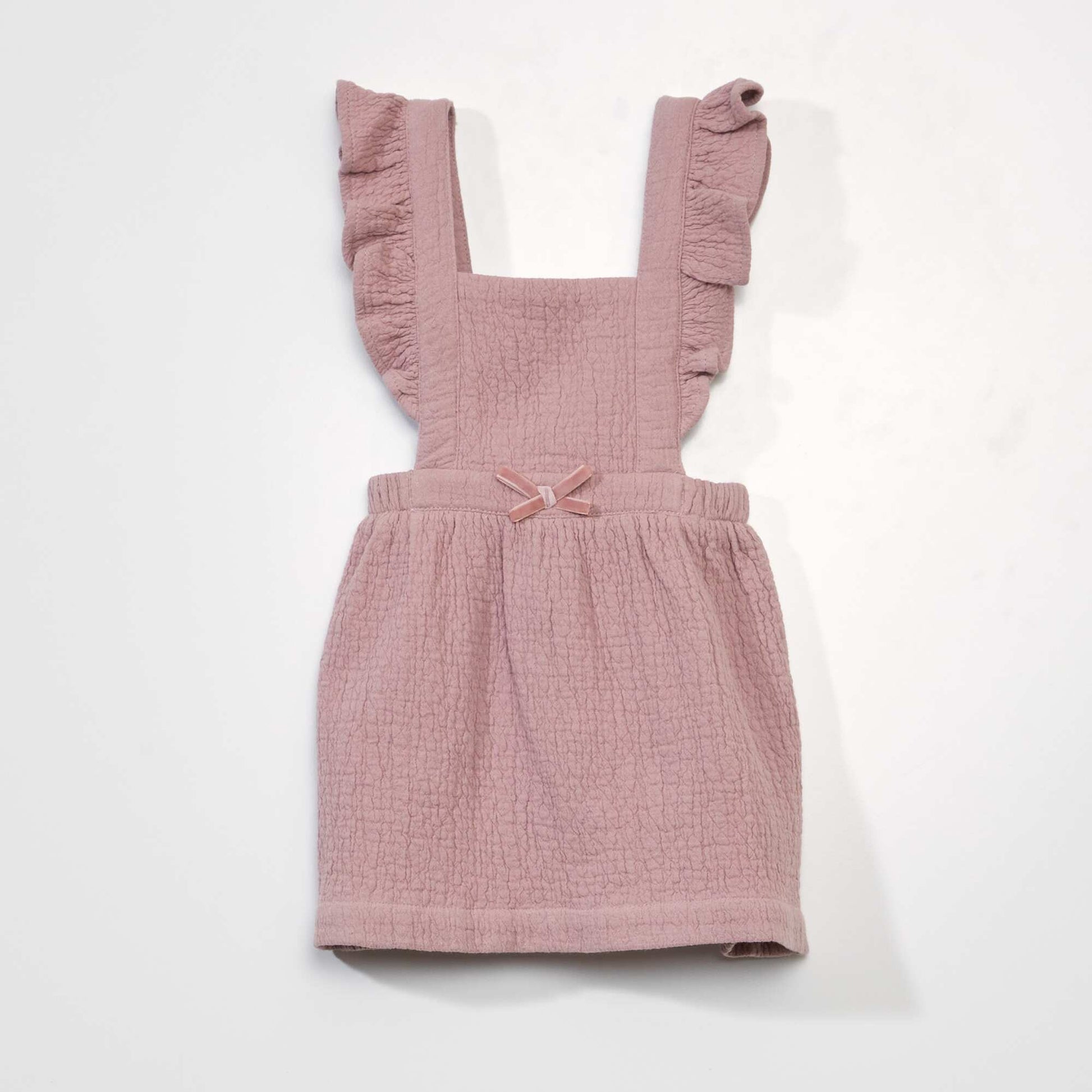 Robe avec bretelles volant es Rose