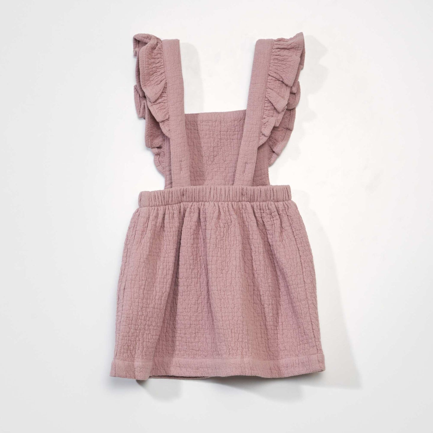 Robe avec bretelles volant es Rose