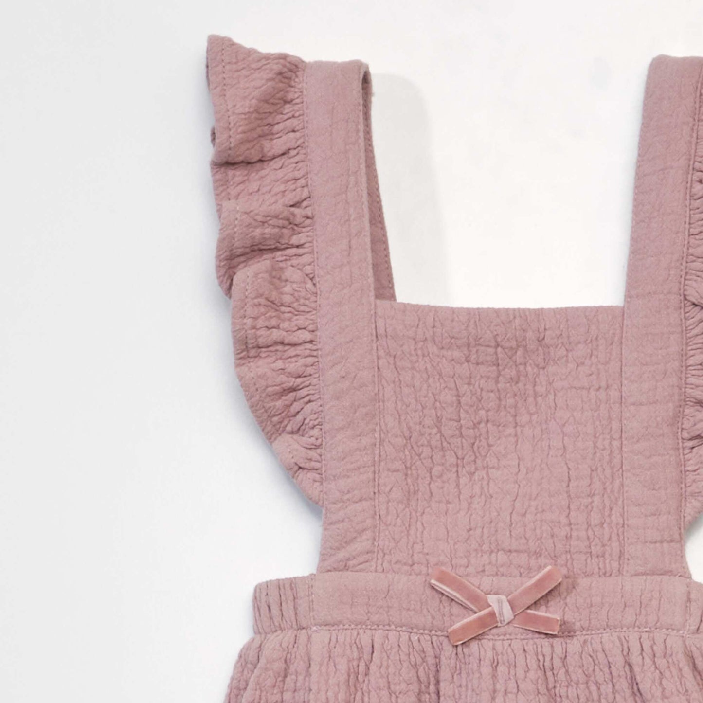 Robe avec bretelles volant es Rose