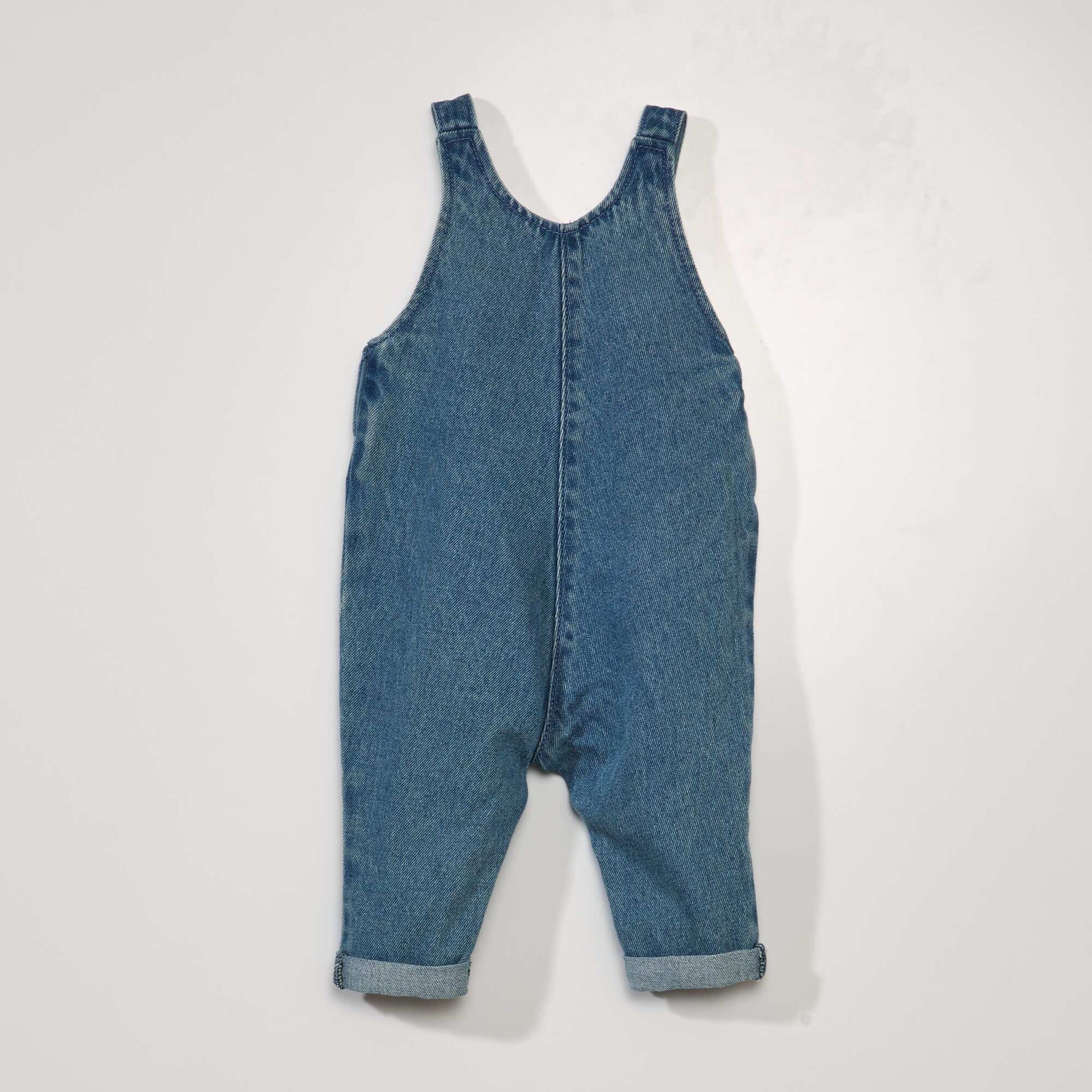Salopette longue en denim Bleu