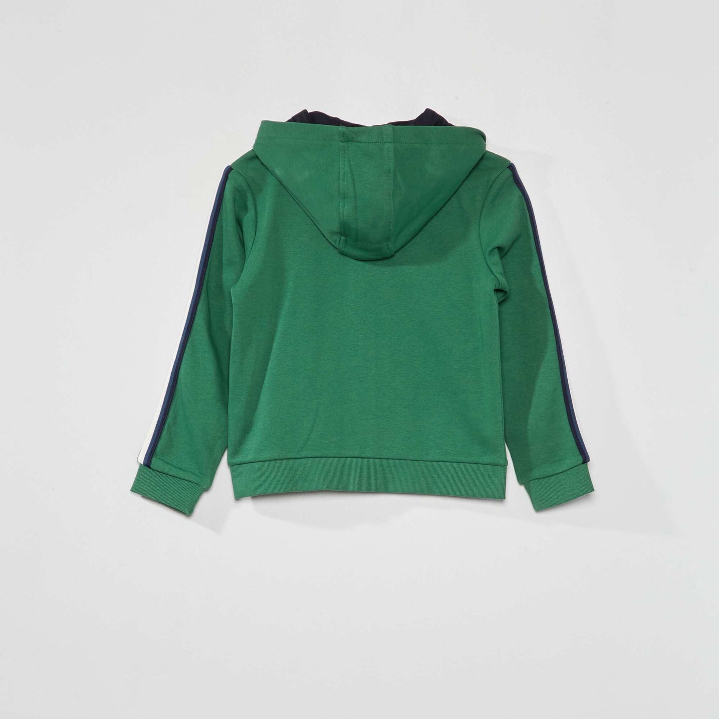 Sweat à capuche et bande tricolore vert