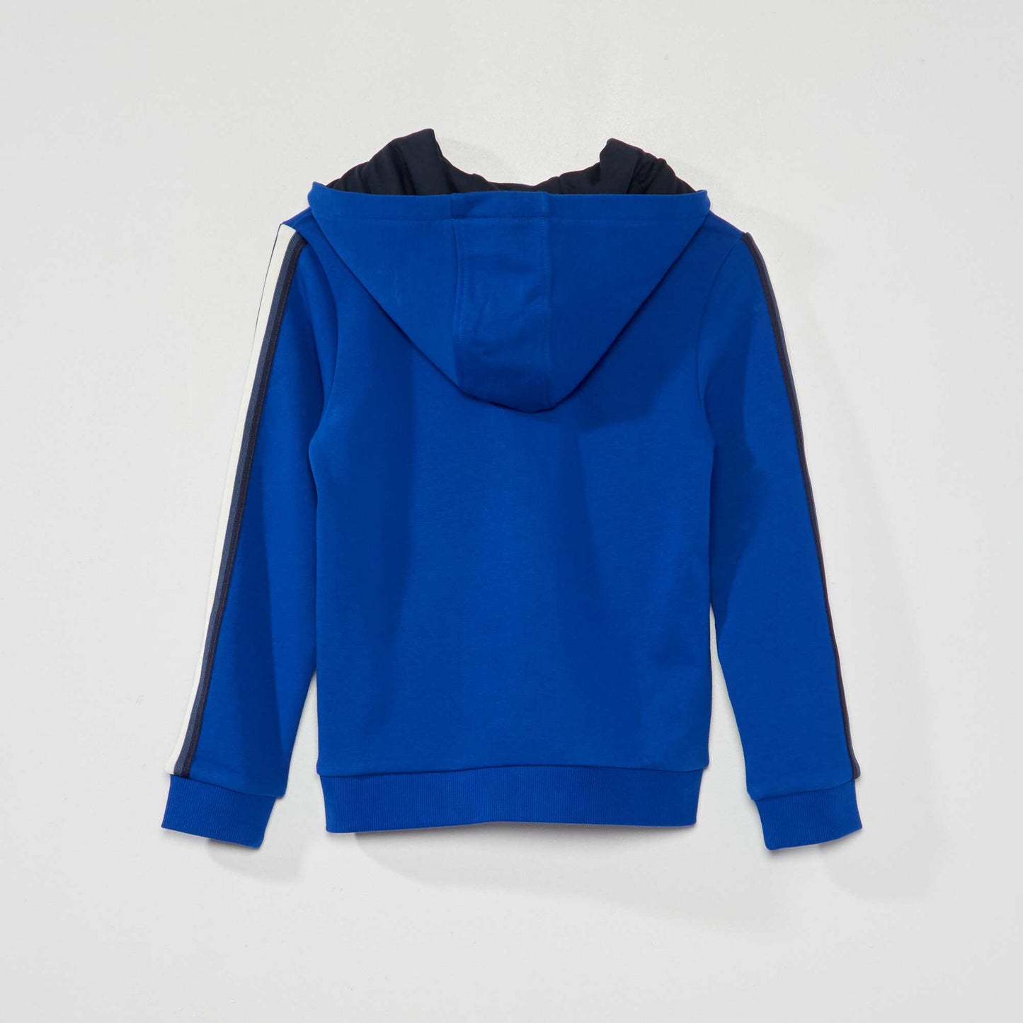 Sweat capuche et bande tricolore bleu