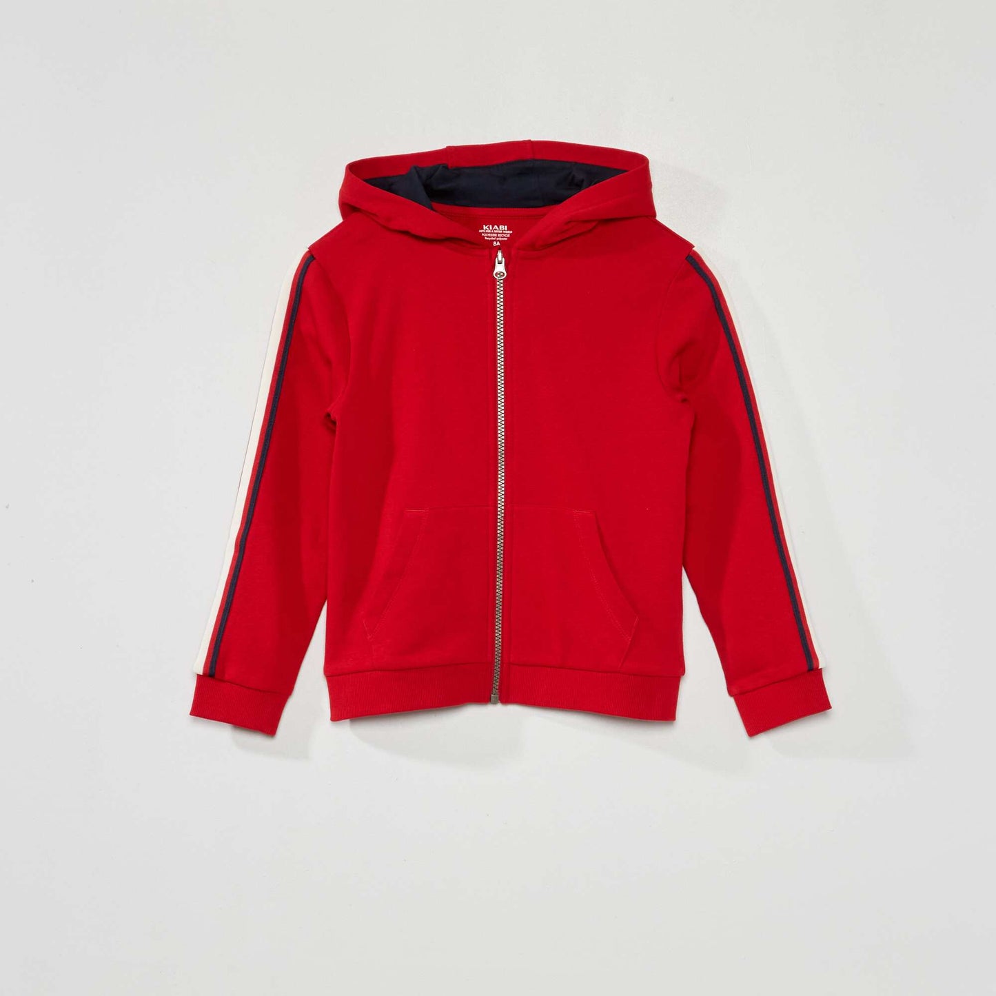 Sweat capuche et bande tricolore Rouge