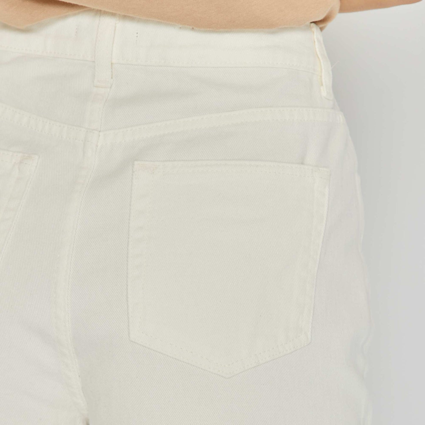 Pantalon large taille haute Blanc