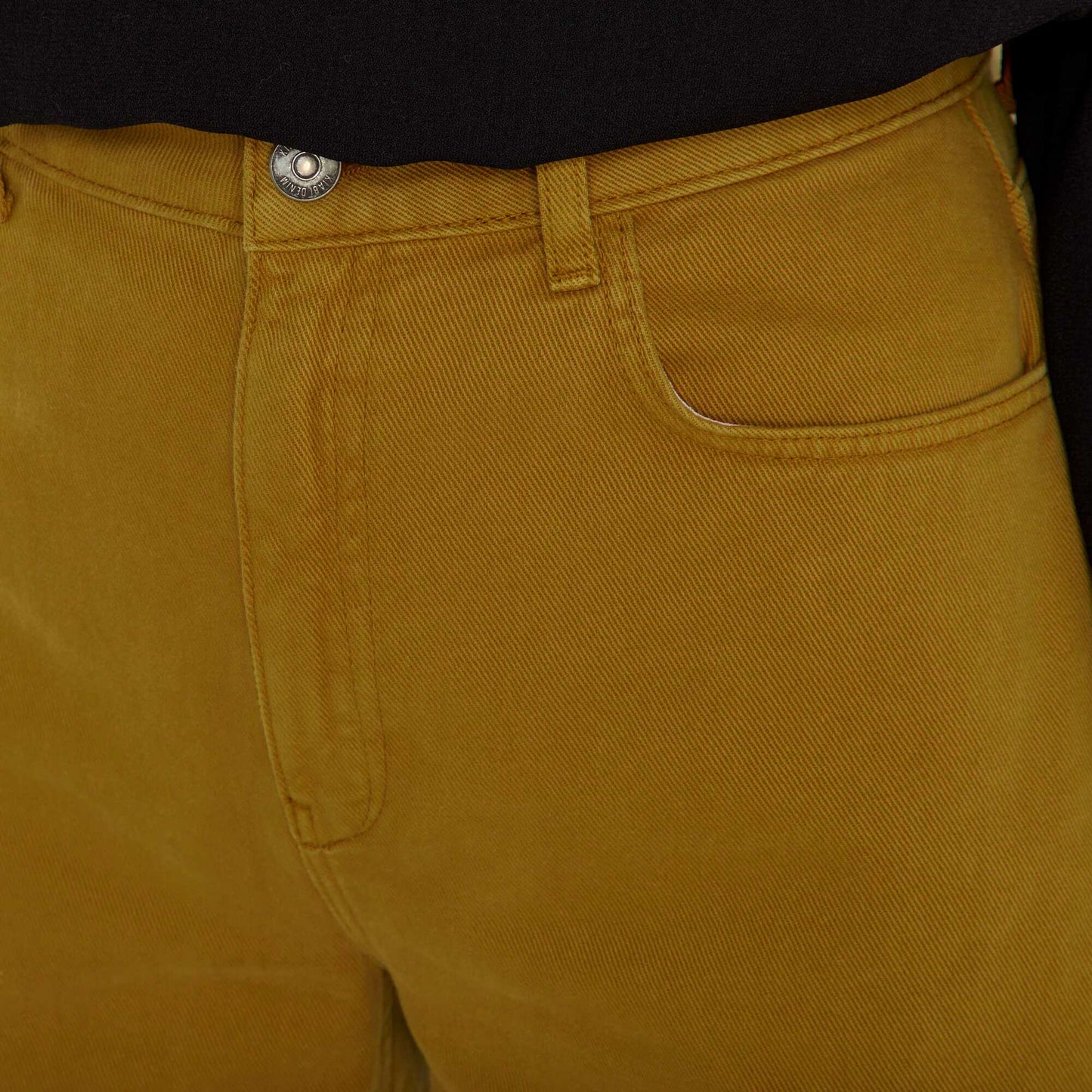 Pantalon large taille haute Jaune moutarde