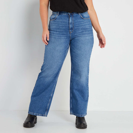 Jean bootcut taille haute Bleu