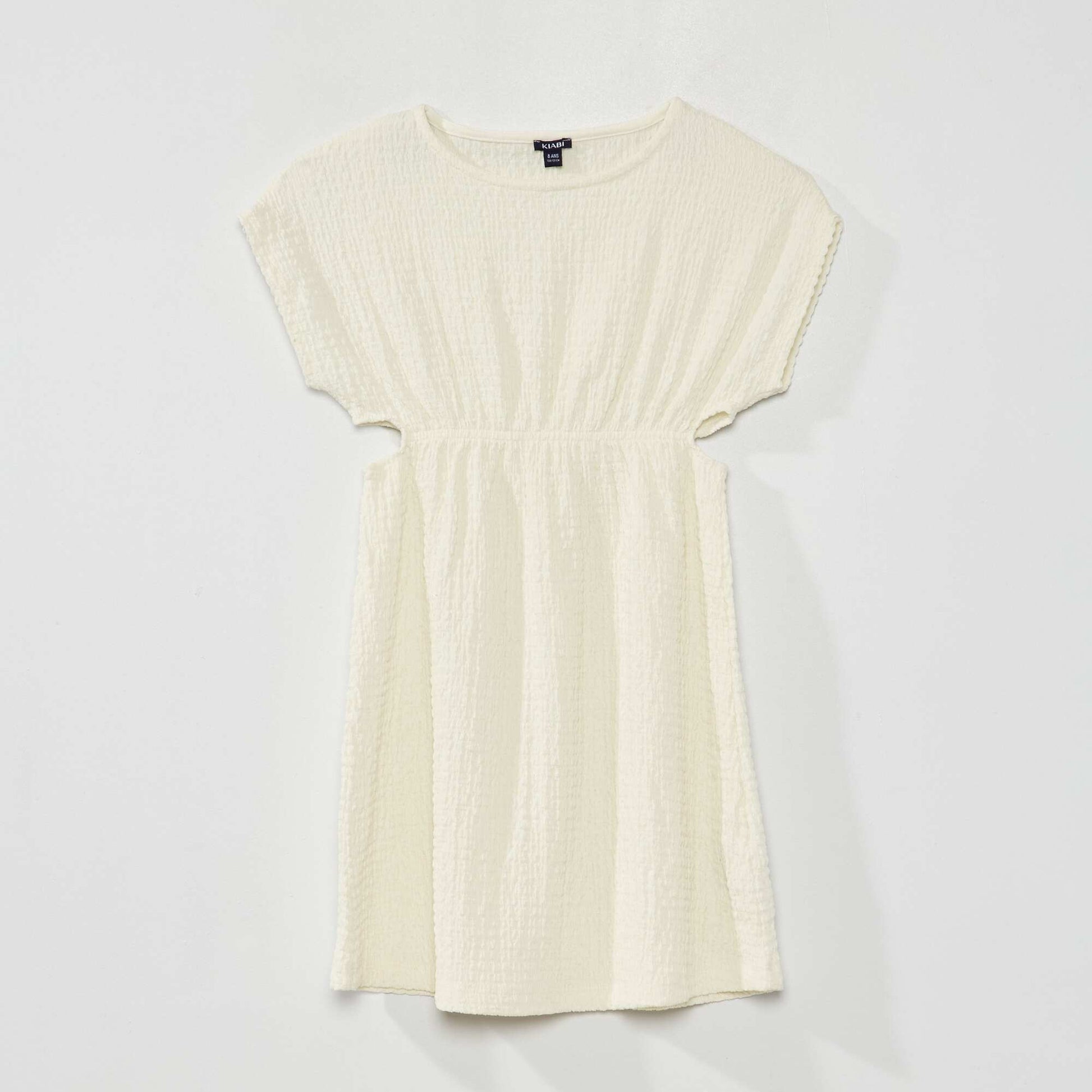 Robe en maille gaufr e Blanc