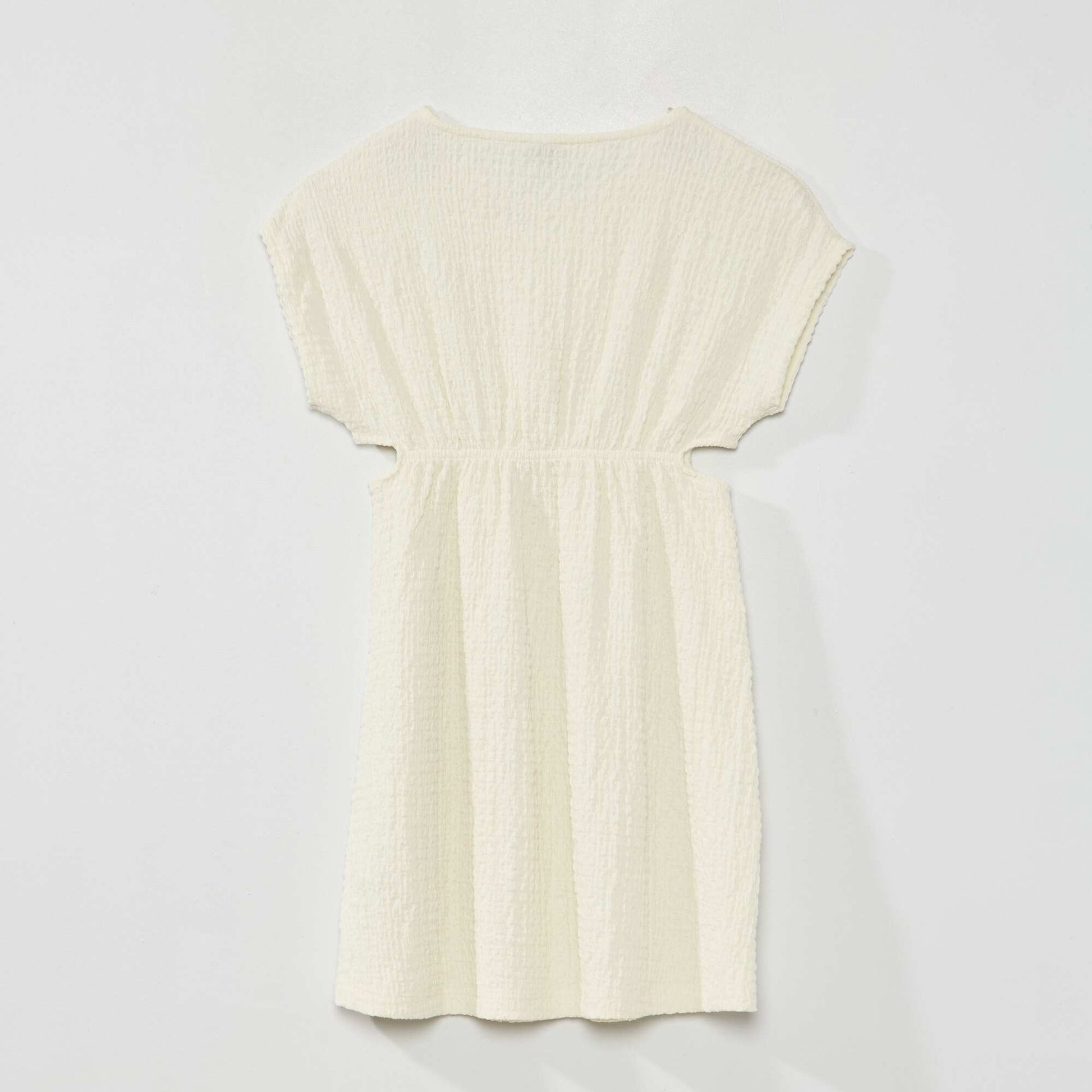 Robe en maille gaufr e Blanc