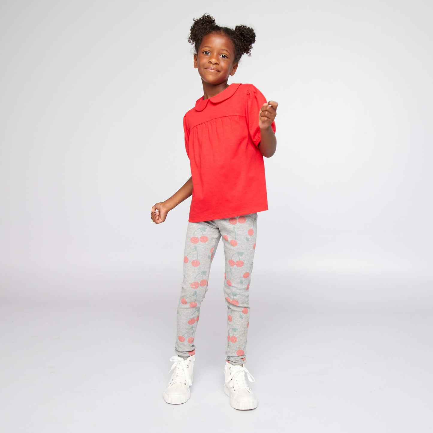T-shirt avec col claudine Rouge