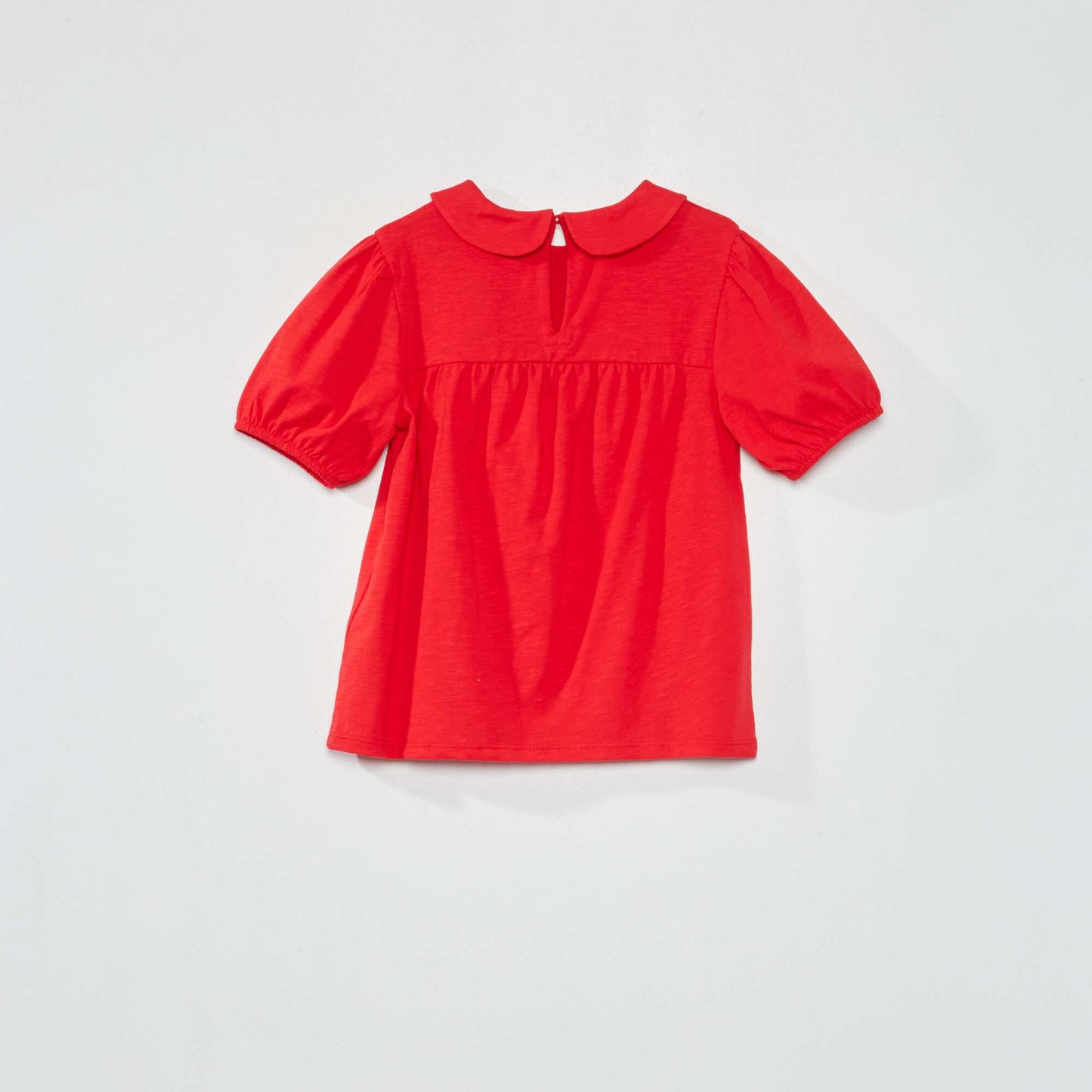 T-shirt avec col claudine Rouge