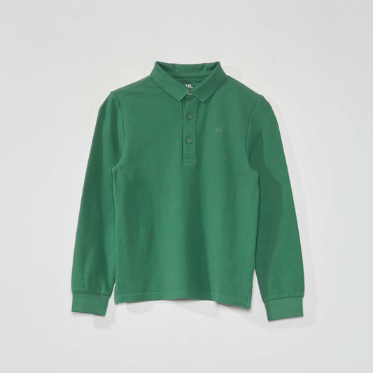 Polo en maille piqu e vert