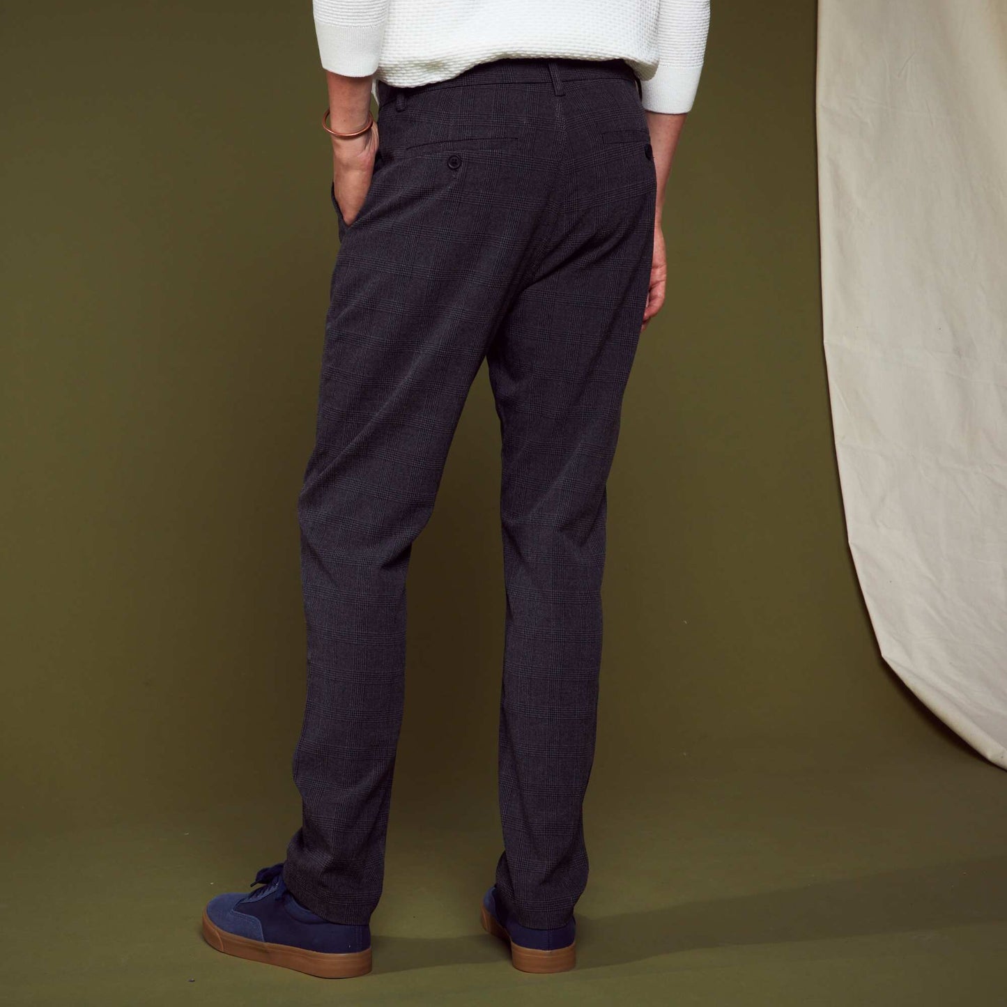 Pantalon chino carreaux Noir/gris